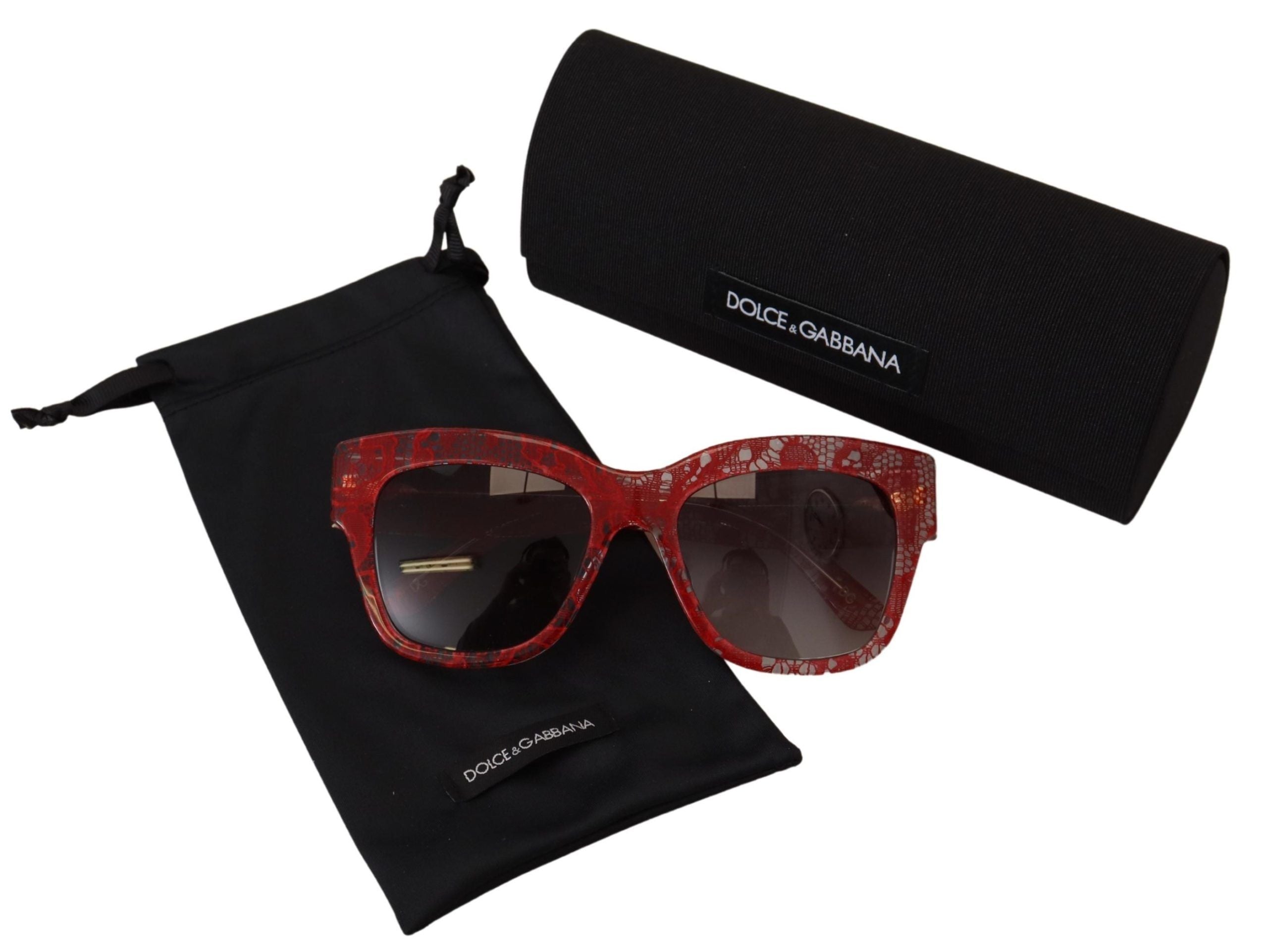 Dolce & Gabbana Red Lace  Rectangle Shades  DG4231F  Sunglasses