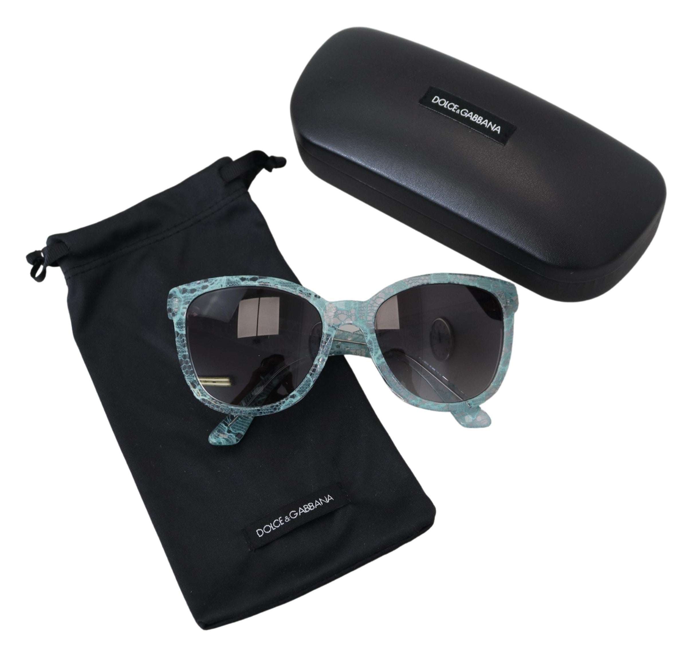 Dolce & Gabbana Blue DG4190 Lace Crystal  Butterfly Sunglasses