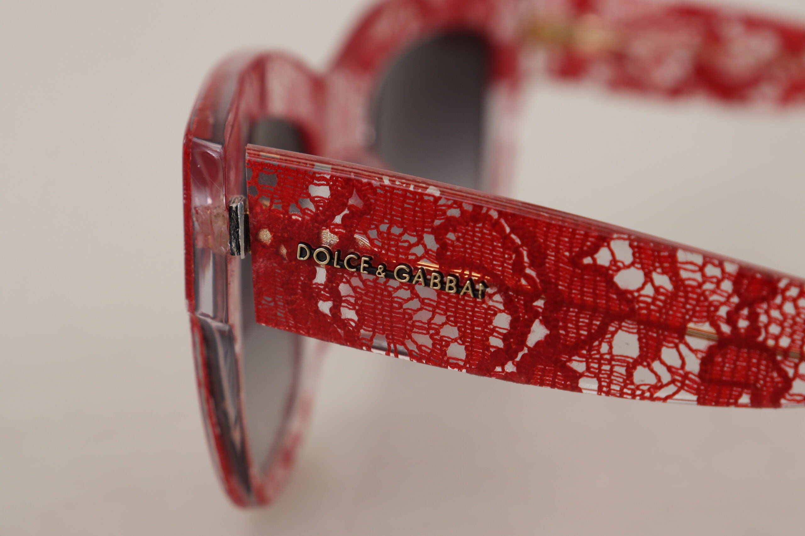 Dolce & Gabbana Red DG4231F Lace  Rectangle Shades Sunglasses