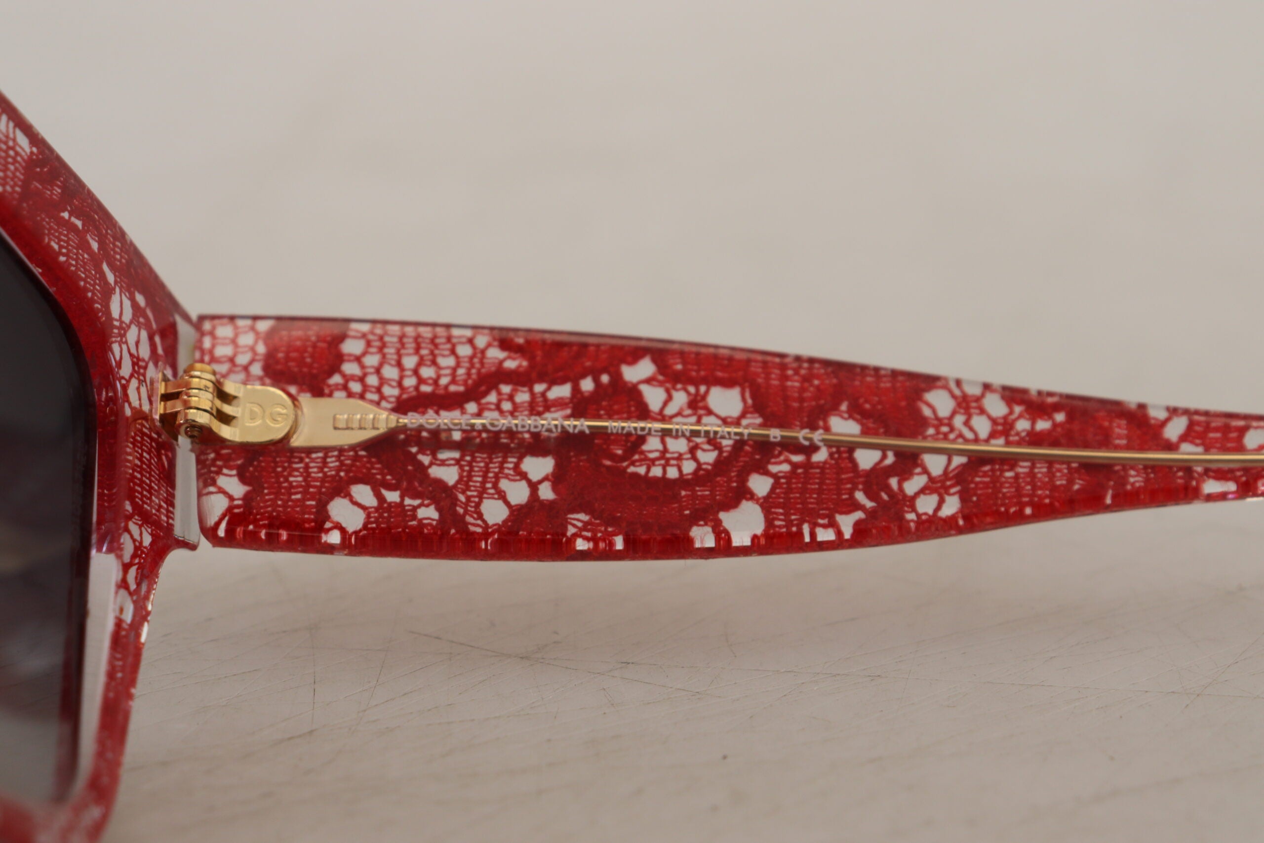 Dolce & Gabbana Red DG4231F Lace  Rectangle Shades Sunglasses