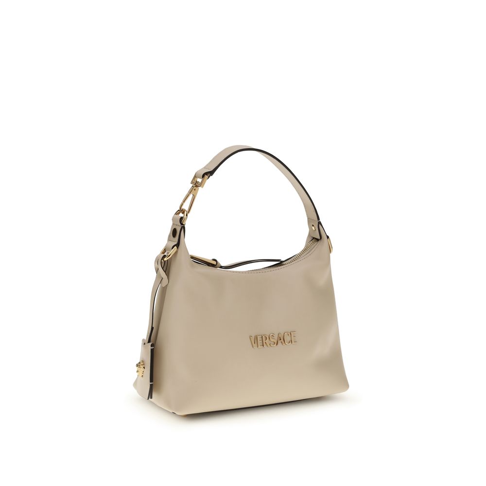 Versace Cream  Leather Bos Taurus Shoulder Bag