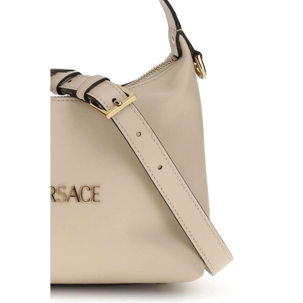 Versace Cream  Leather Bos Taurus Shoulder Bag