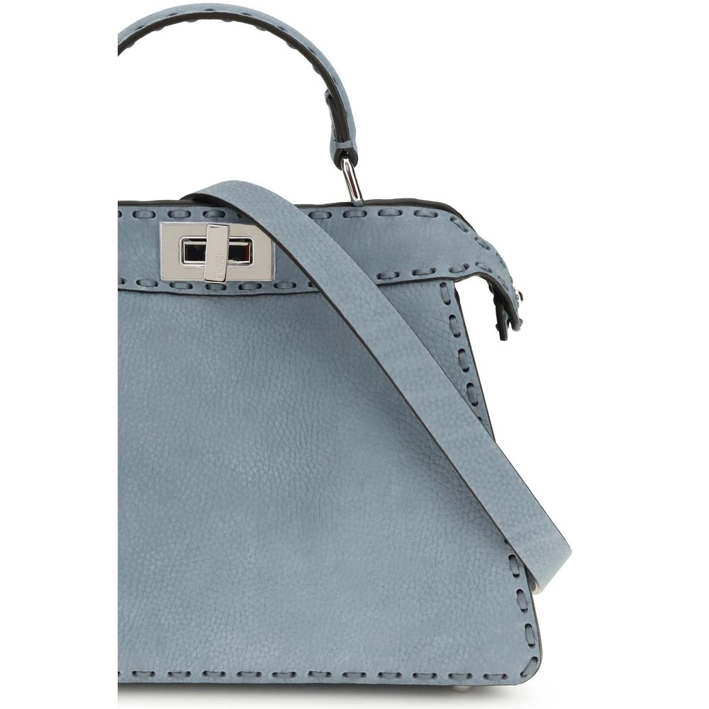 Fendi Light Blue  Leather Bos Taurus Shoulder Bag