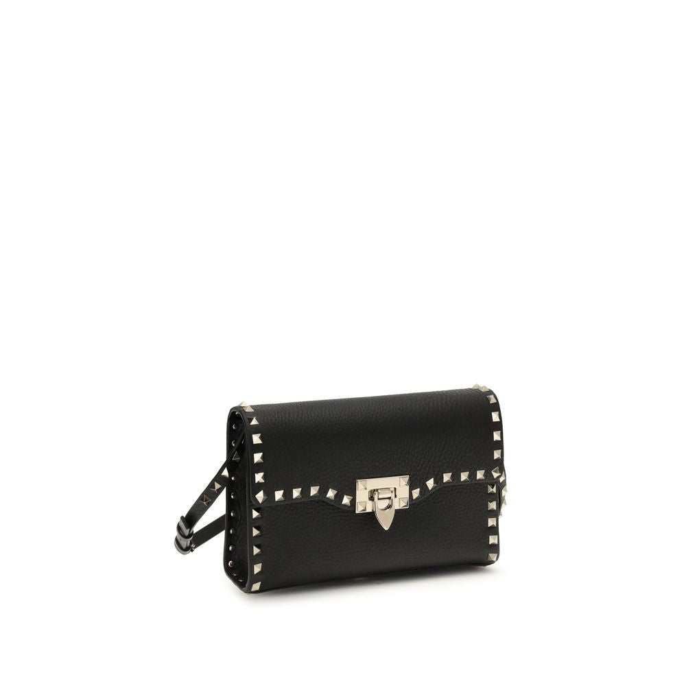 Valentino Garavani Black  Leather Bos Taurus Shoulder Bag
