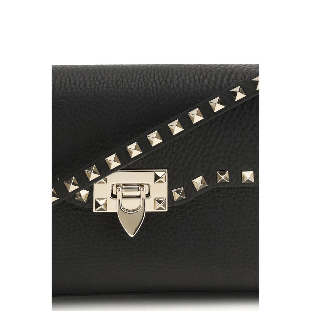 Valentino Garavani Black  Leather Bos Taurus Shoulder Bag