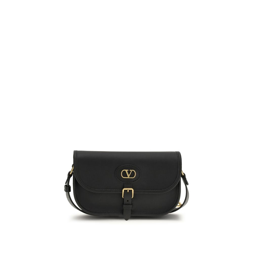 Valentino Garavani Black  Leather Bos Taurus Shoulder Bag