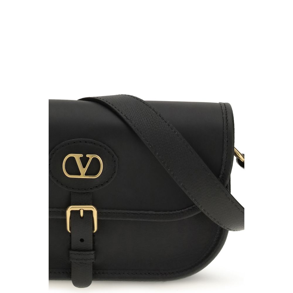 Valentino Garavani Black  Leather Bos Taurus Shoulder Bag