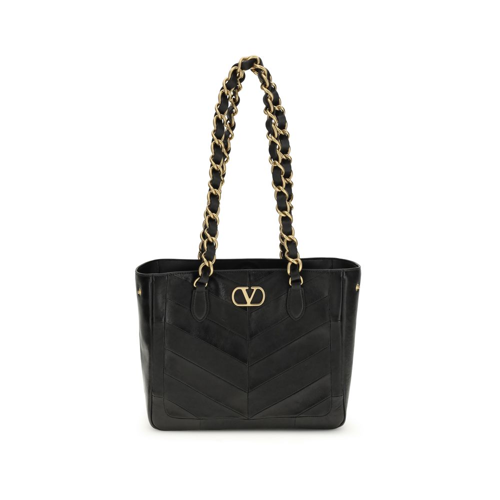 Valentino Garavani Black Napa Leather /  Bos Taurus Shoulder Bag