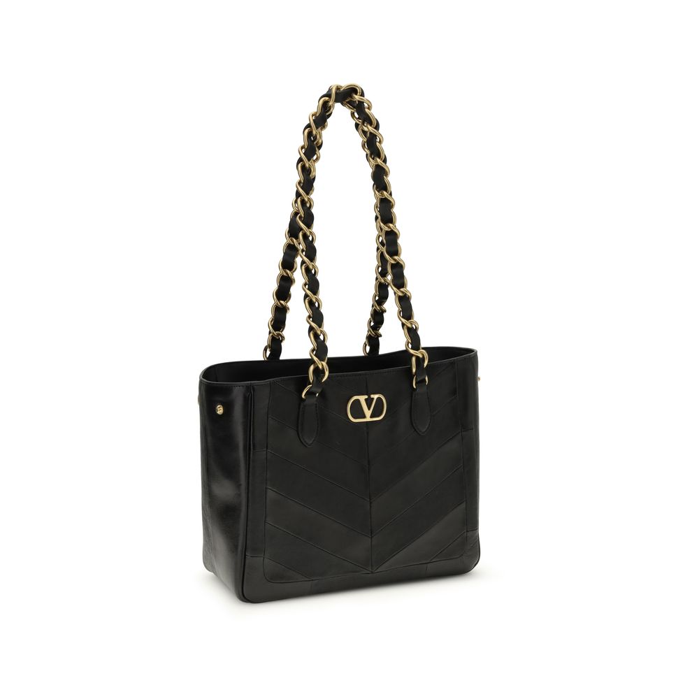 Valentino Garavani Black Napa Leather /  Bos Taurus Shoulder Bag