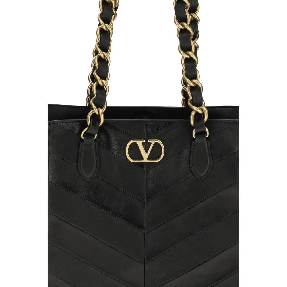 Valentino Garavani Black Napa Leather /  Bos Taurus Shoulder Bag