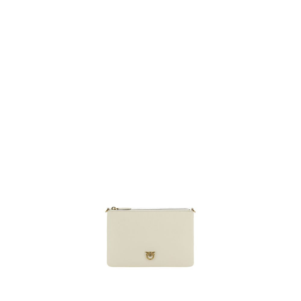 PINKO Cream  Leather Bos Taurus Shoulder Bag