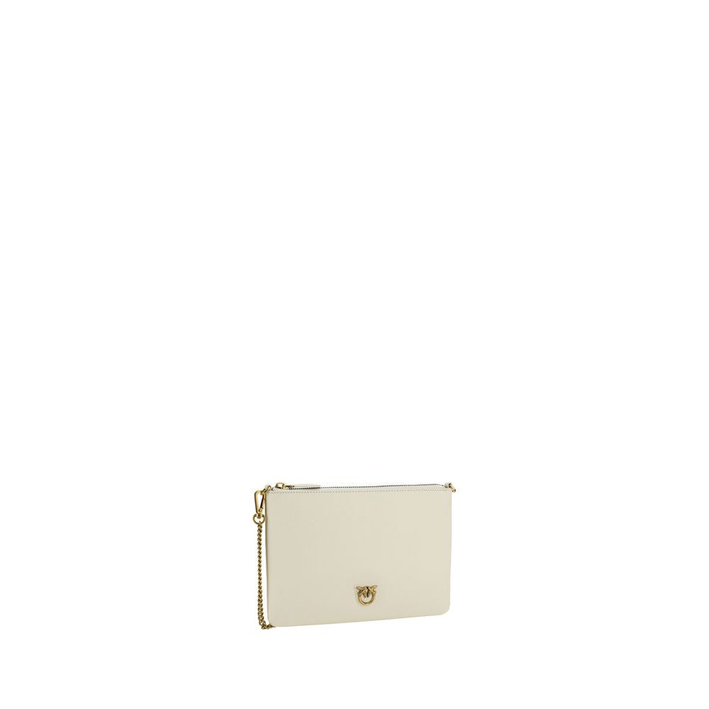 PINKO Cream  Leather Bos Taurus Shoulder Bag