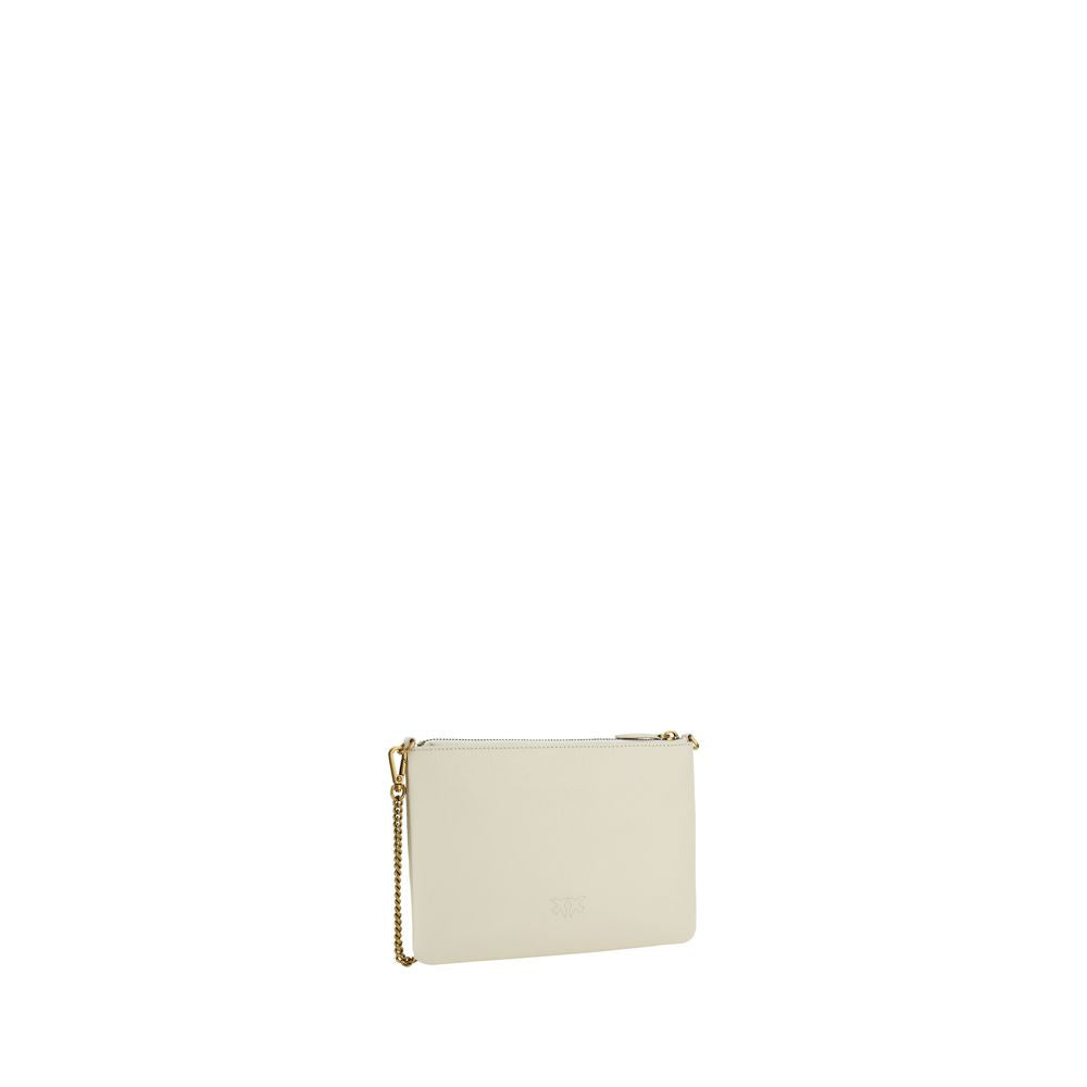 PINKO Cream  Leather Bos Taurus Shoulder Bag