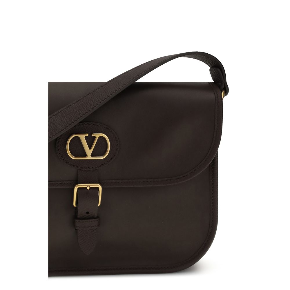 Valentino Garavani Brown  Leather Bos Taurus Shoulder Bag