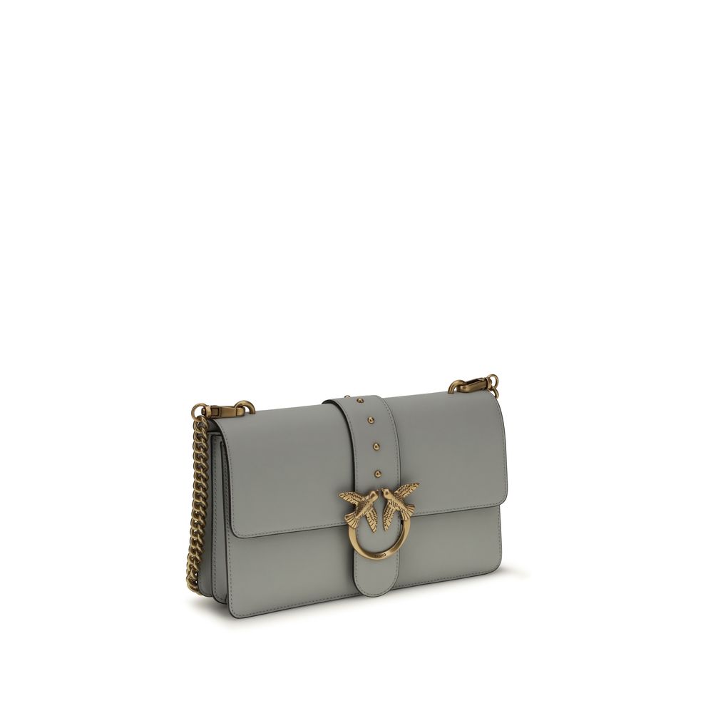 PINKO Gray  Leather Bos Taurus Shoulder Bag