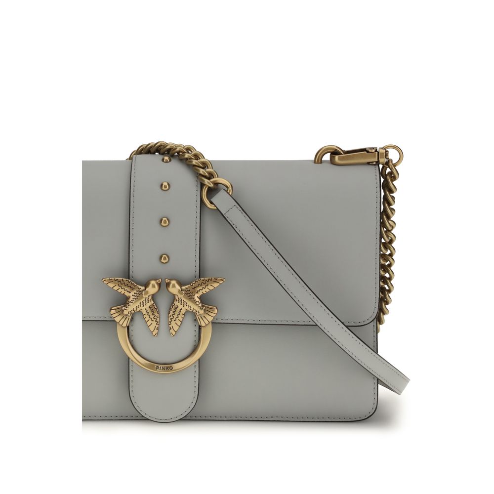 PINKO Gray  Leather Bos Taurus Shoulder Bag