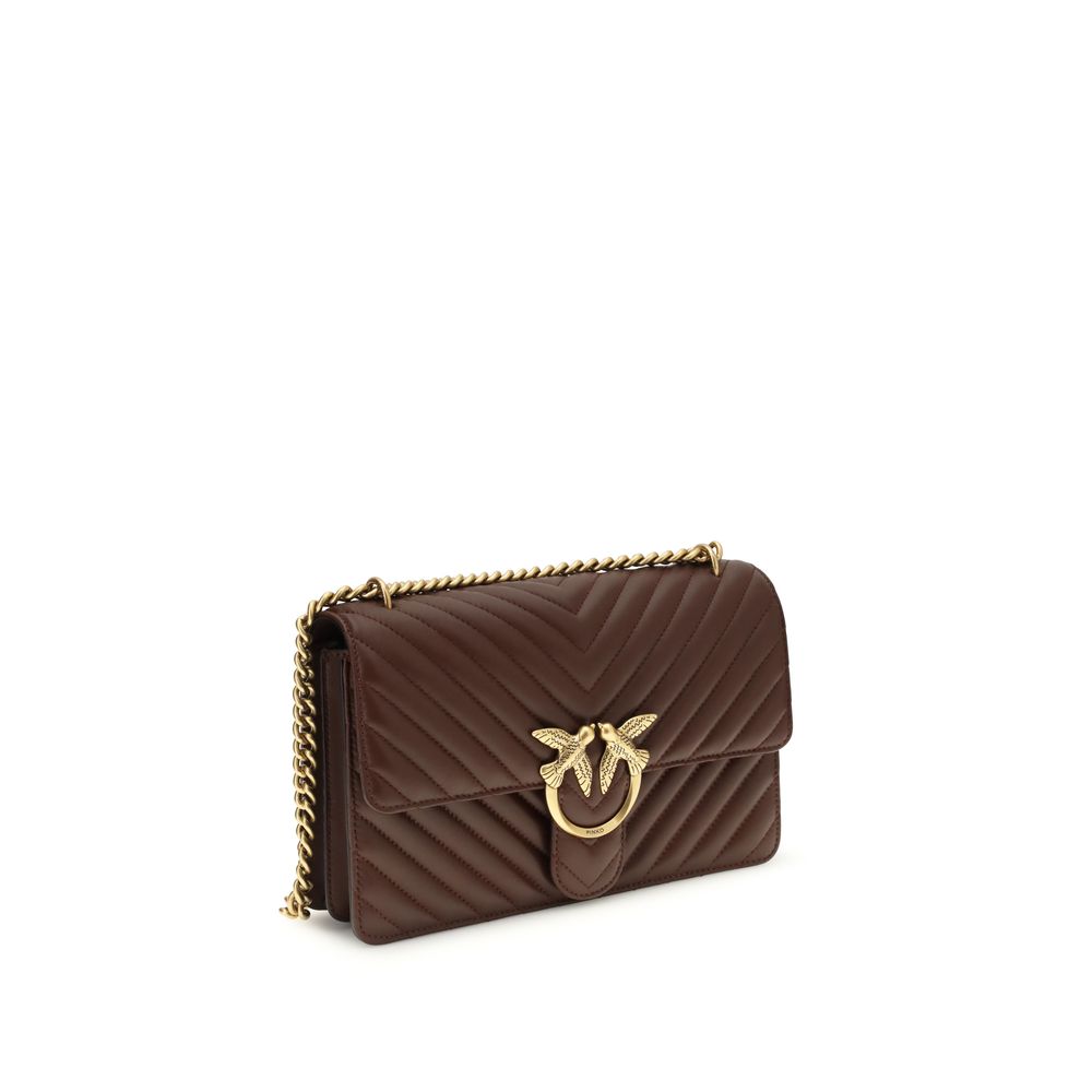 PINKO Brown  Leather Bos Taurus Shoulder Bag