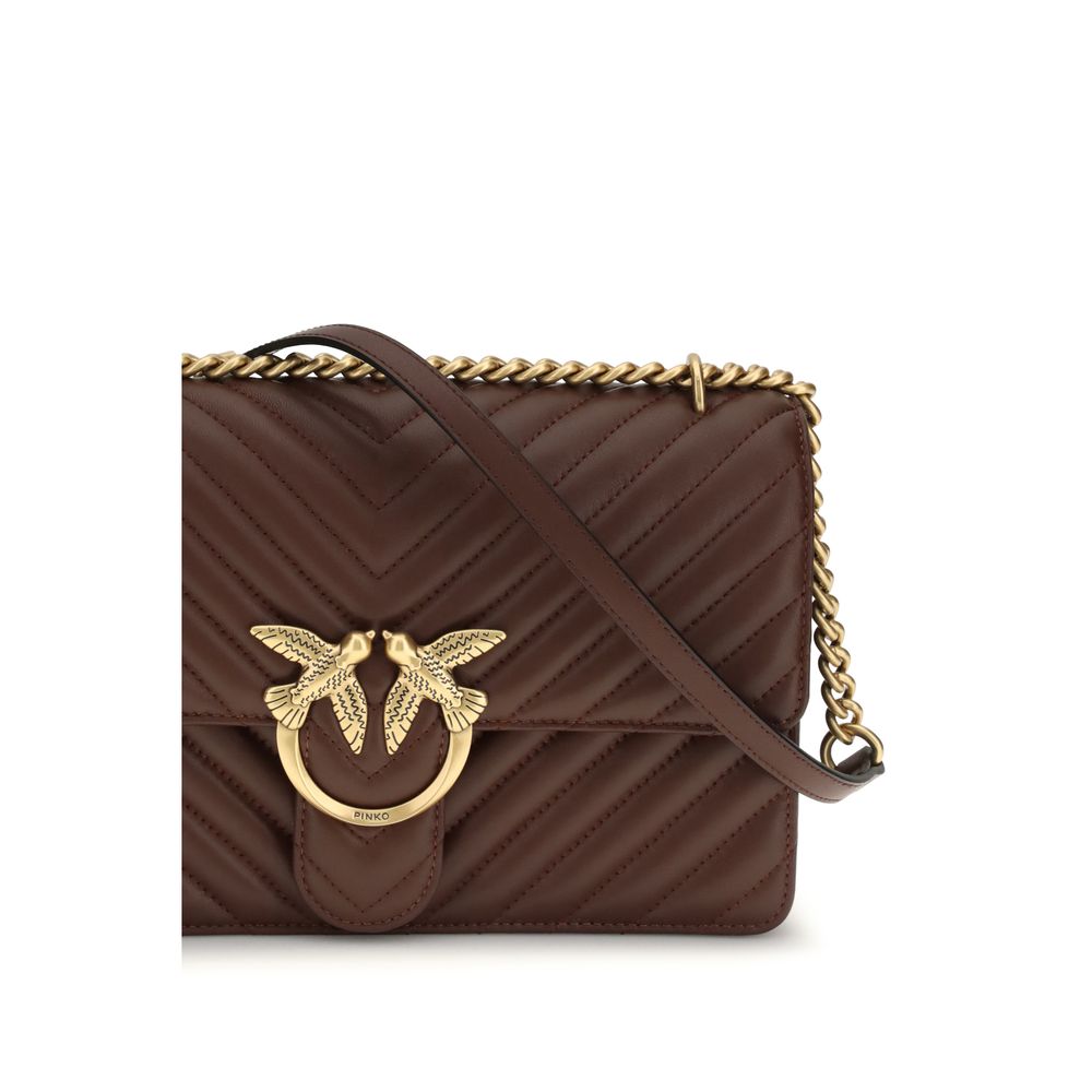PINKO Brown  Leather Bos Taurus Shoulder Bag