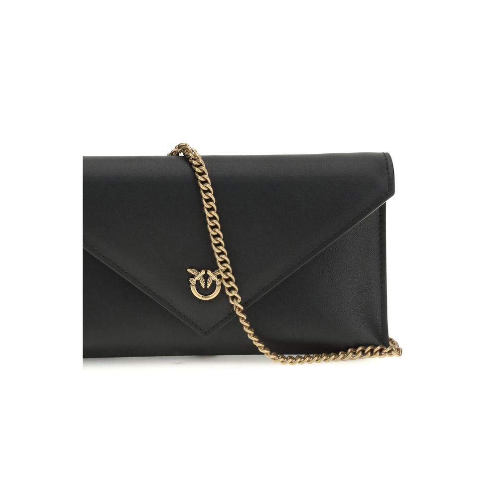PINKO Black  Leather Bos Taurus Shoulder Bag