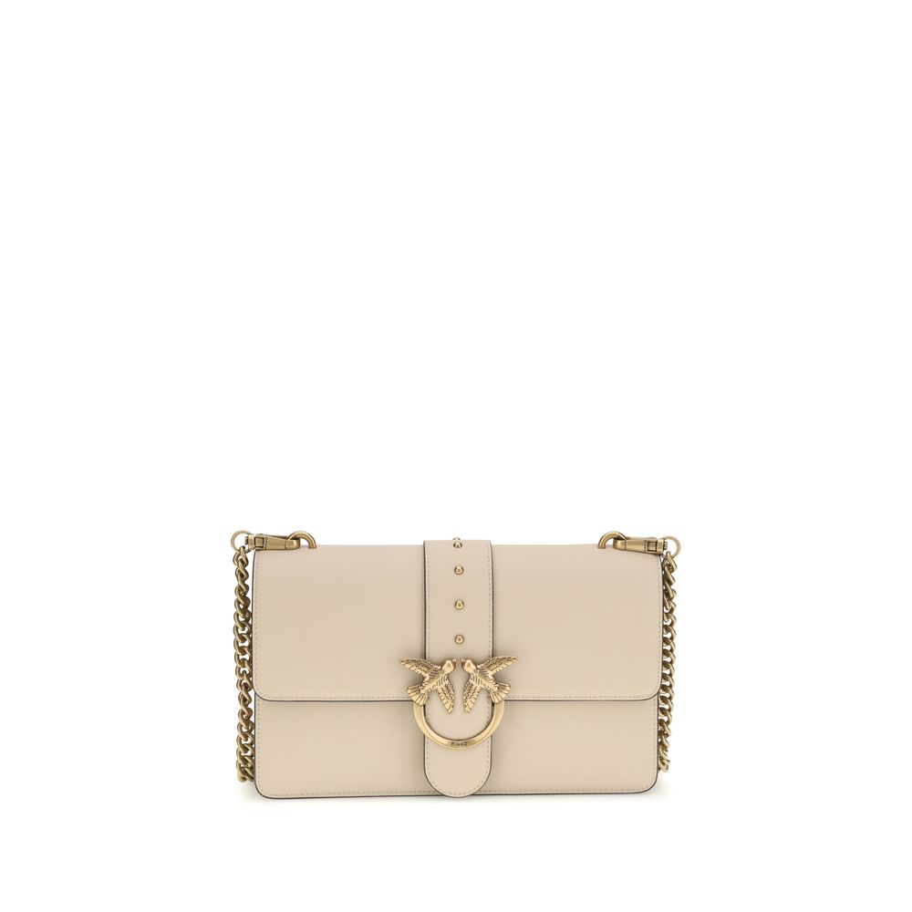 PINKO Beige  Leather Bos Taurus Shoulder Bag