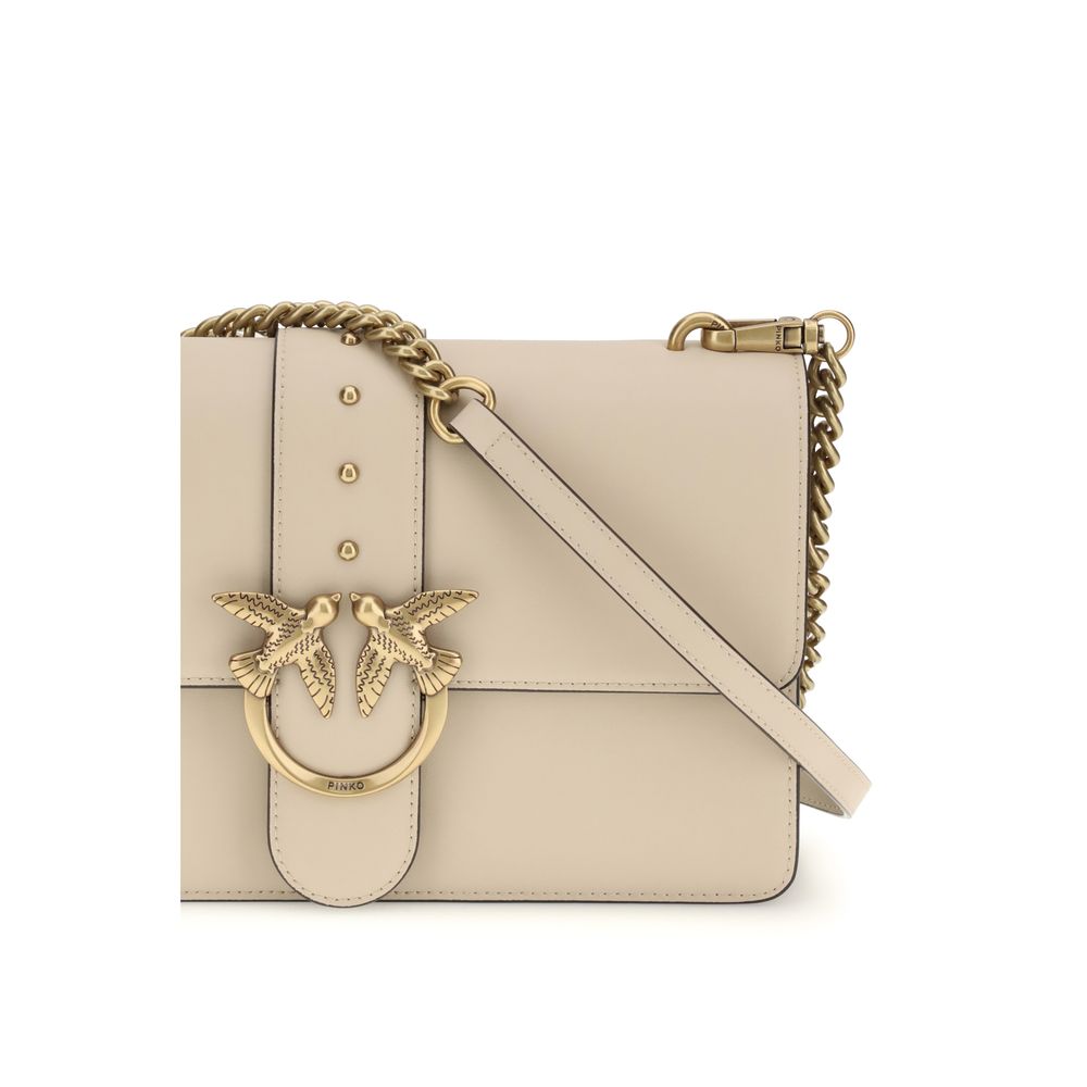 PINKO Beige  Leather Bos Taurus Shoulder Bag