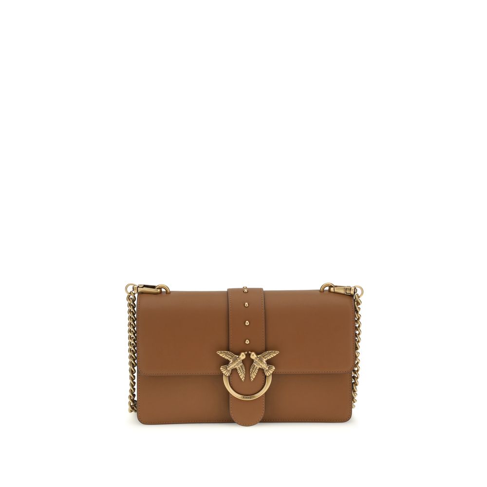PINKO Brown  Leather Bos Taurus Shoulder Bag
