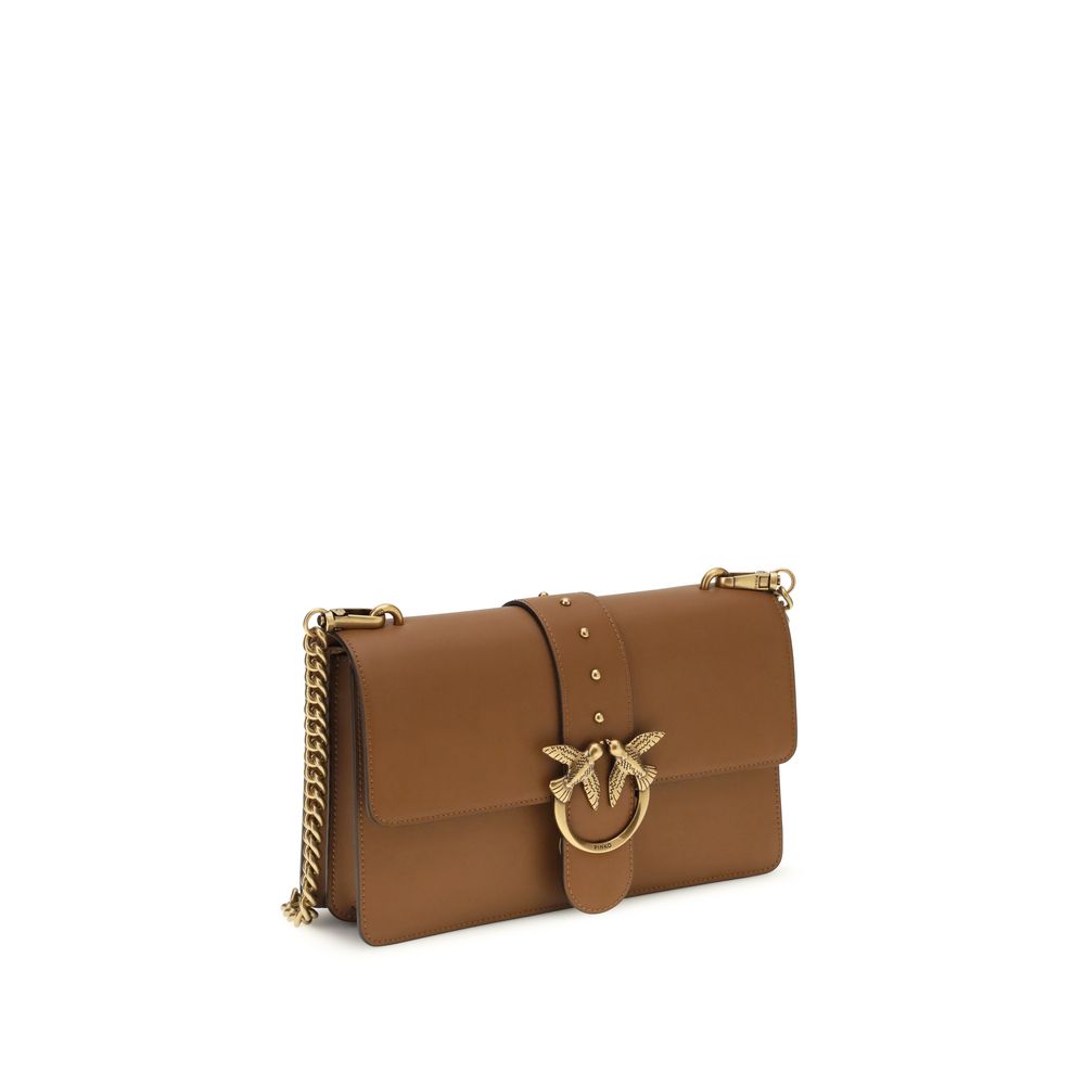 PINKO Brown  Leather Bos Taurus Shoulder Bag