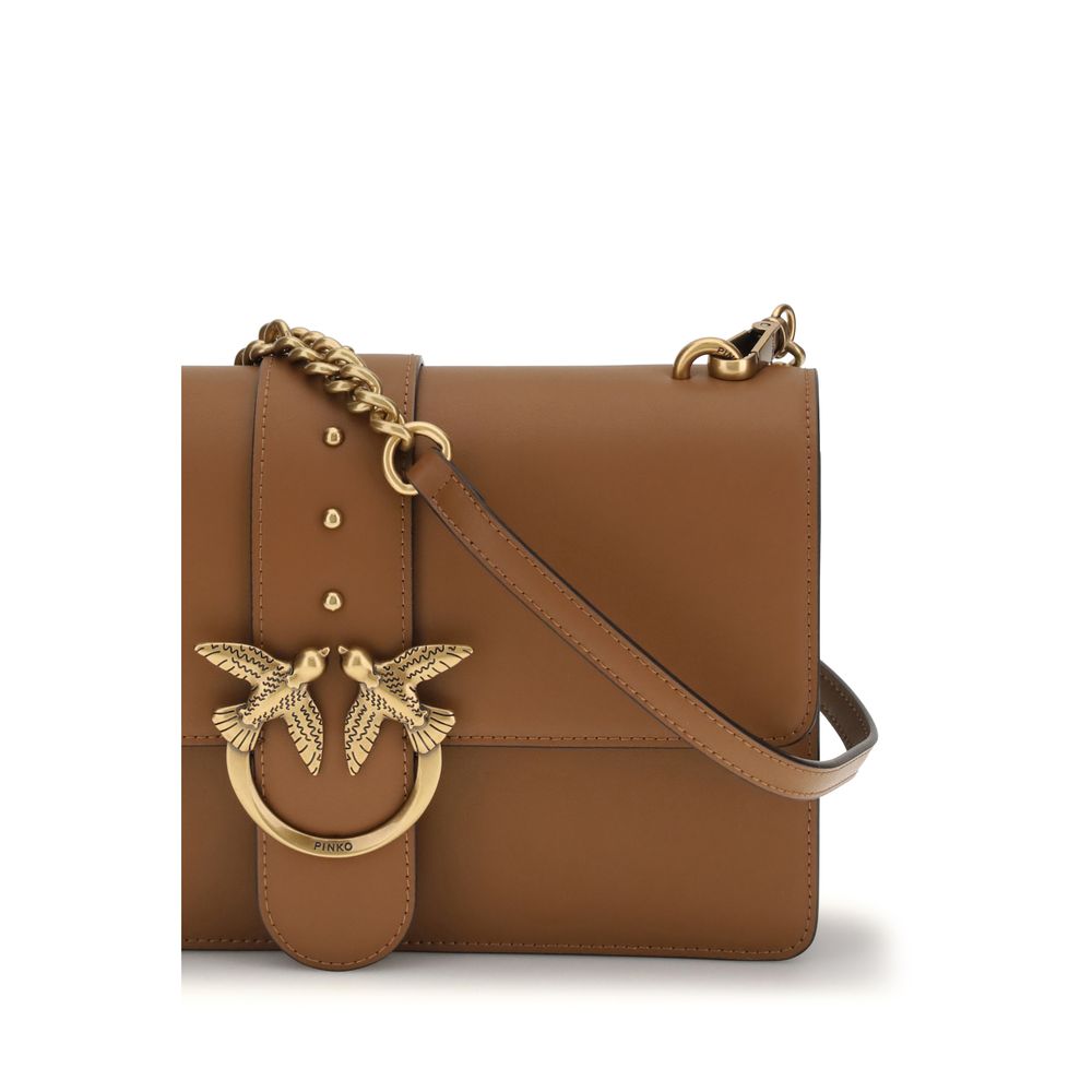 PINKO Brown  Leather Bos Taurus Shoulder Bag
