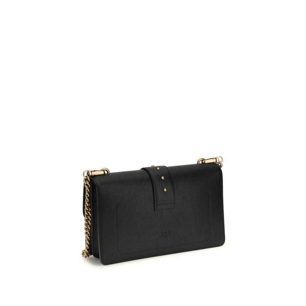 PINKO Black  Leather Bos Taurus Shoulder Bag