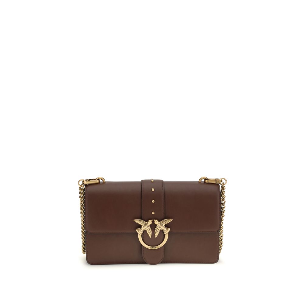 PINKO Brown  Leather Bos Taurus Shoulder Bag