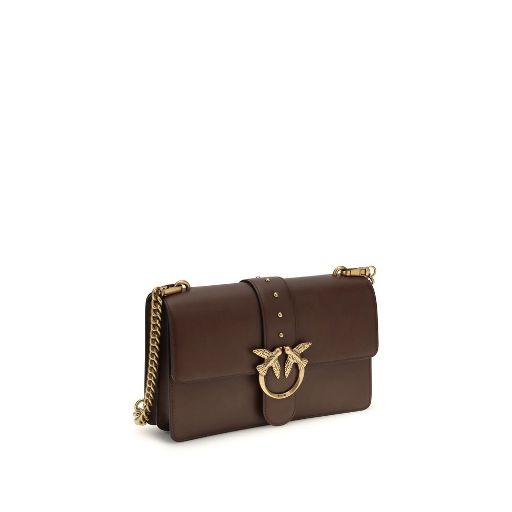 PINKO Brown  Leather Bos Taurus Shoulder Bag