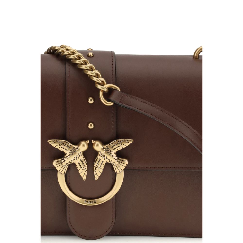 PINKO Brown  Leather Bos Taurus Shoulder Bag