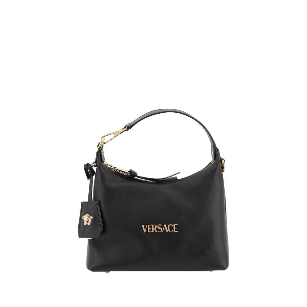 Versace Black  Leather Bos Taurus Handbag