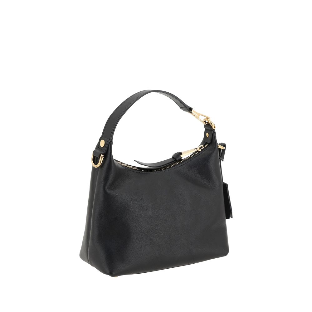 Versace Black  Leather Bos Taurus Handbag