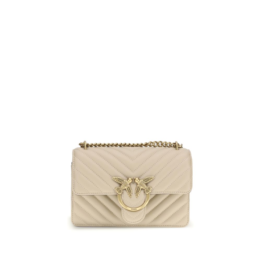 PINKO Beige  Leather Bos Taurus Shoulder Bag