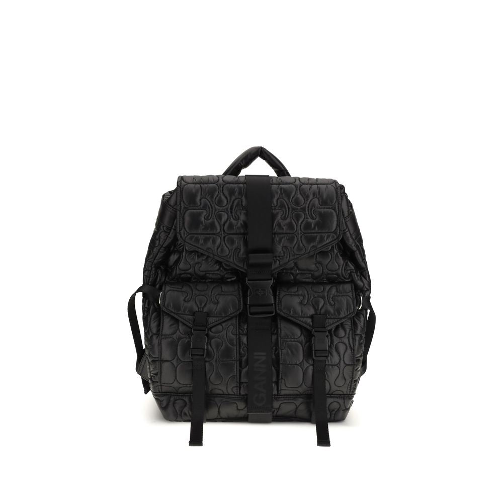 Ganni Black Recycled  Backpack