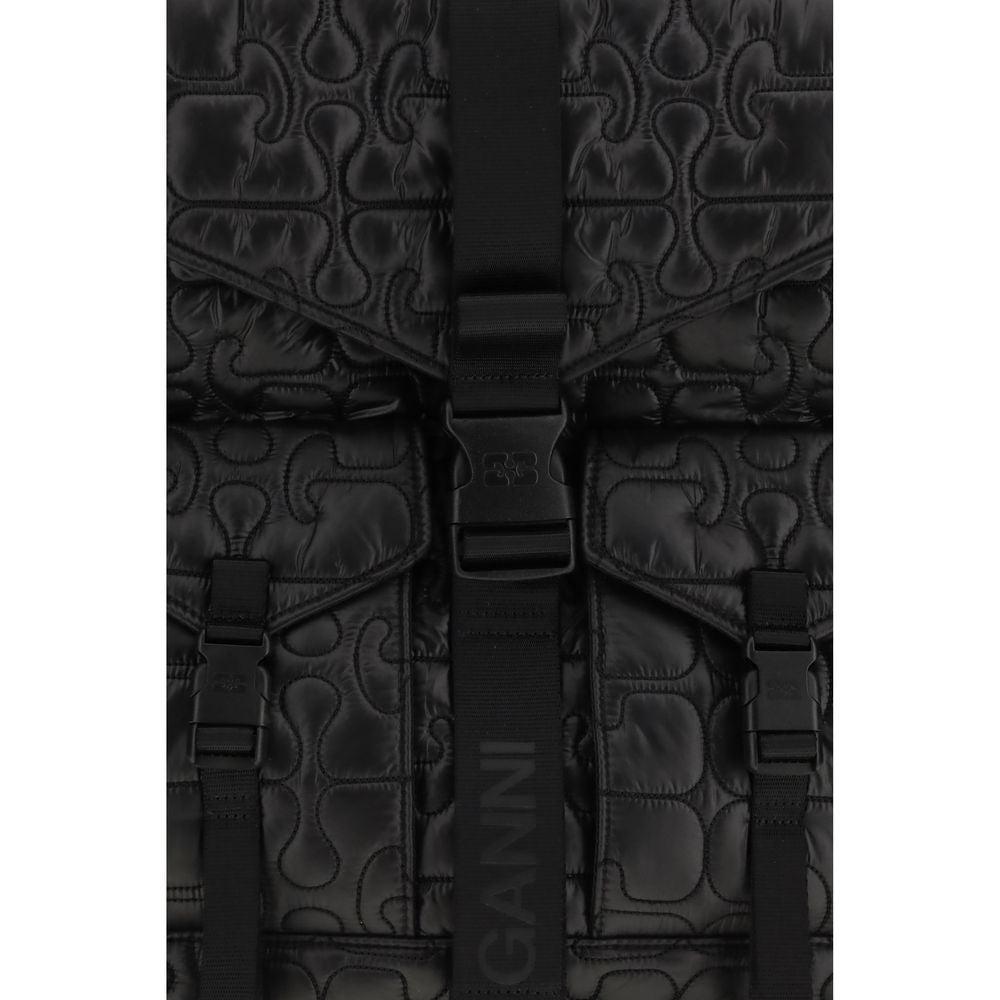 Ganni Black Recycled  Backpack