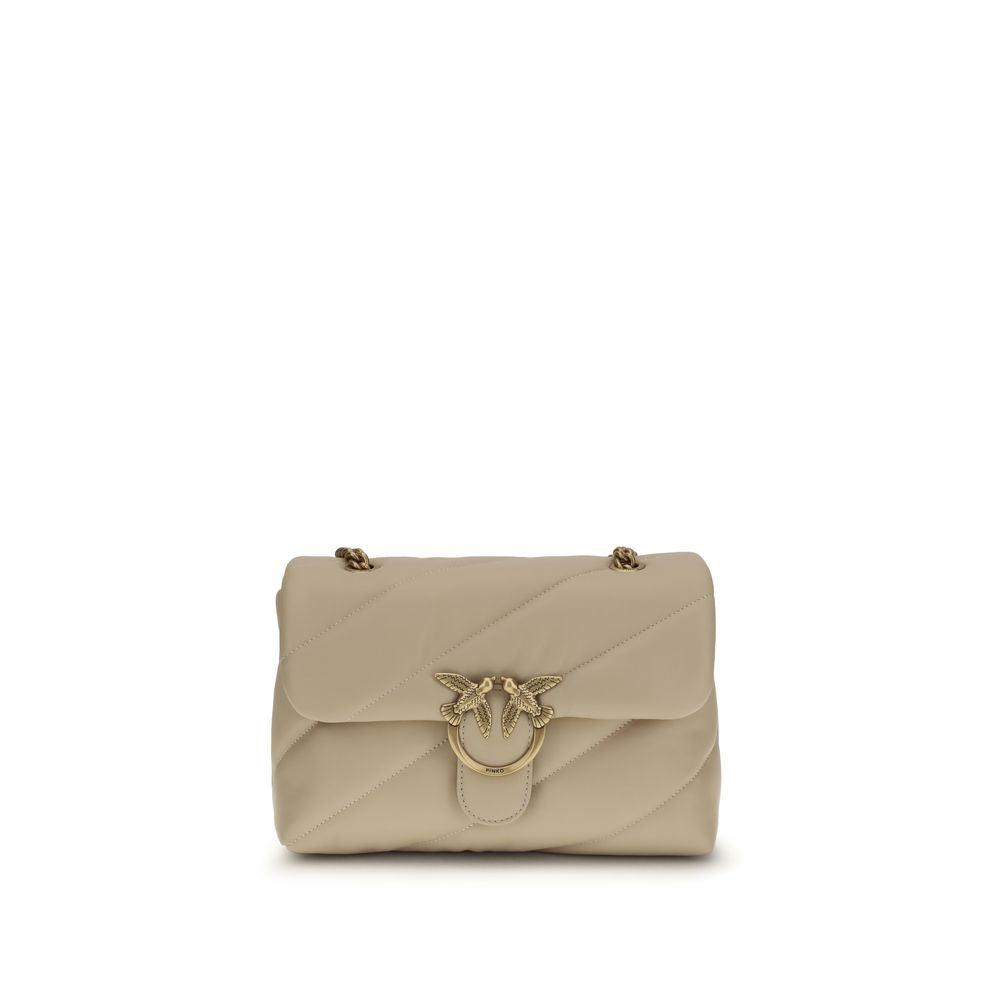 PINKO Beige  Leather Bos Taurus Shoulder Bag