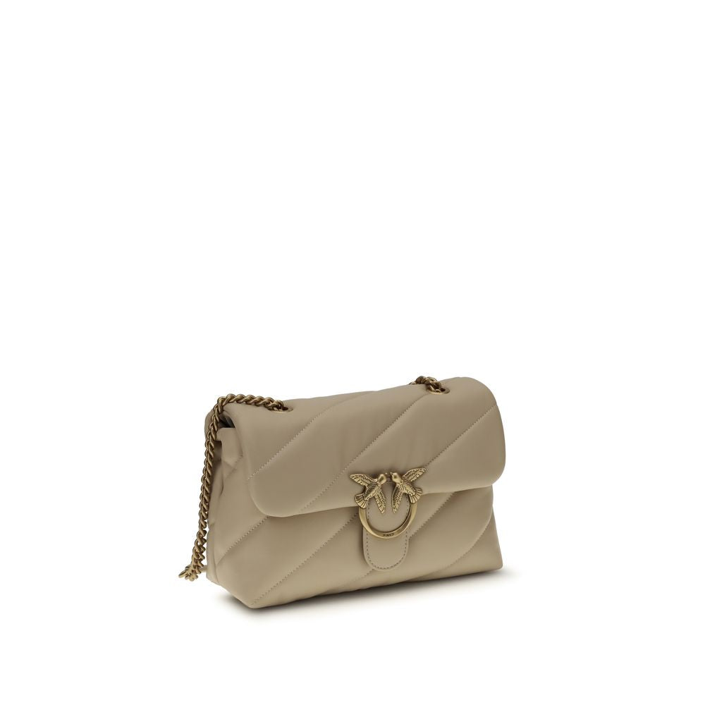 PINKO Beige  Leather Bos Taurus Shoulder Bag