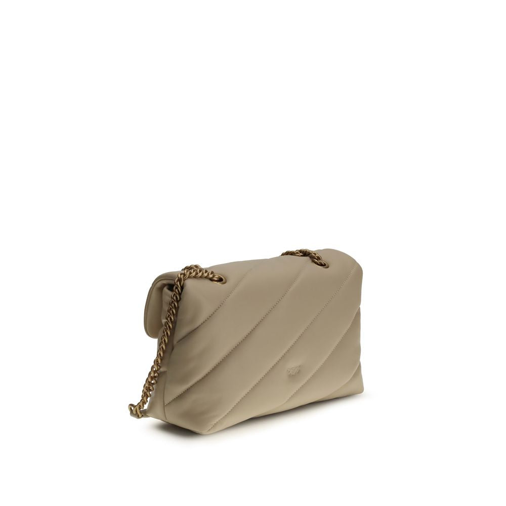 PINKO Beige  Leather Bos Taurus Shoulder Bag