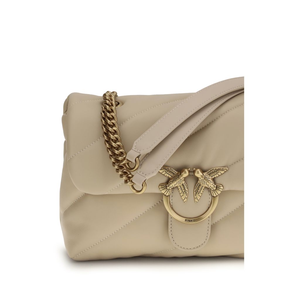PINKO Beige  Leather Bos Taurus Shoulder Bag