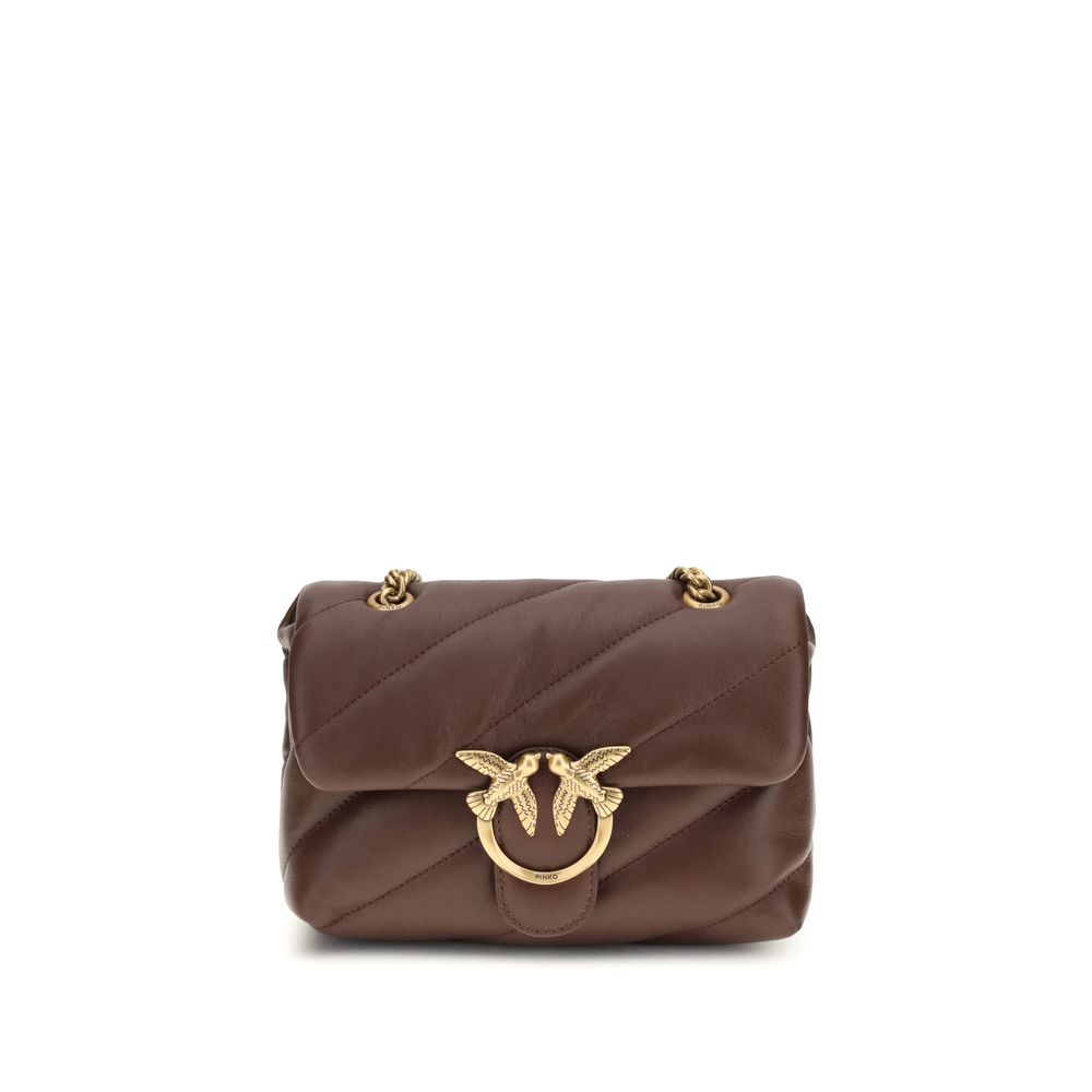 PINKO Brown  Leather Bos Taurus Shoulder Bag