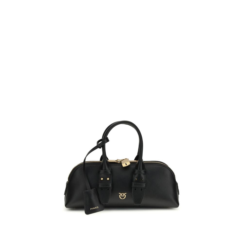 PINKO Black  Leather Bos Taurus Shoulder Bag