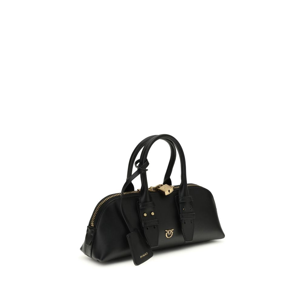 PINKO Black  Leather Bos Taurus Shoulder Bag