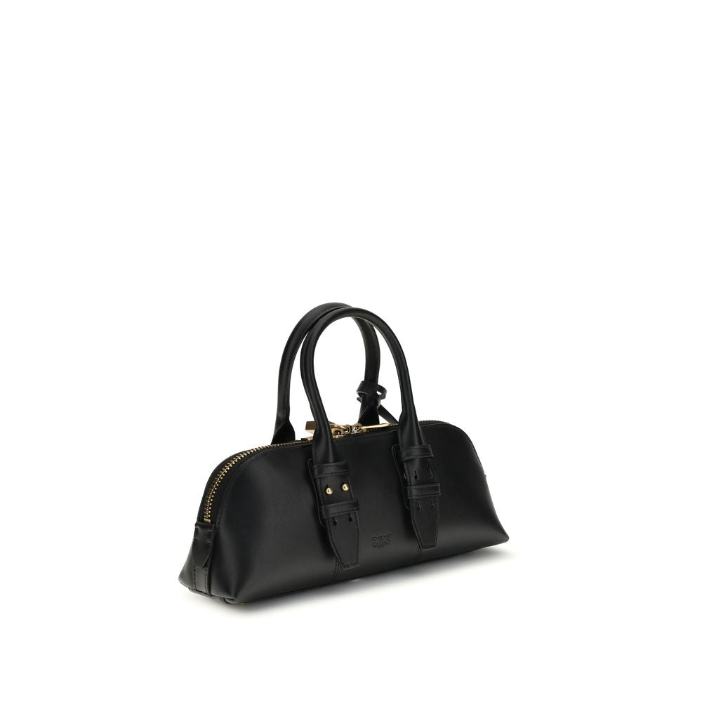 PINKO Black  Leather Bos Taurus Shoulder Bag