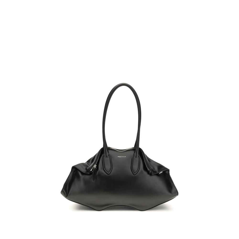 Alexander McQueen Black  Leather Bos Taurus Shoulder Bag