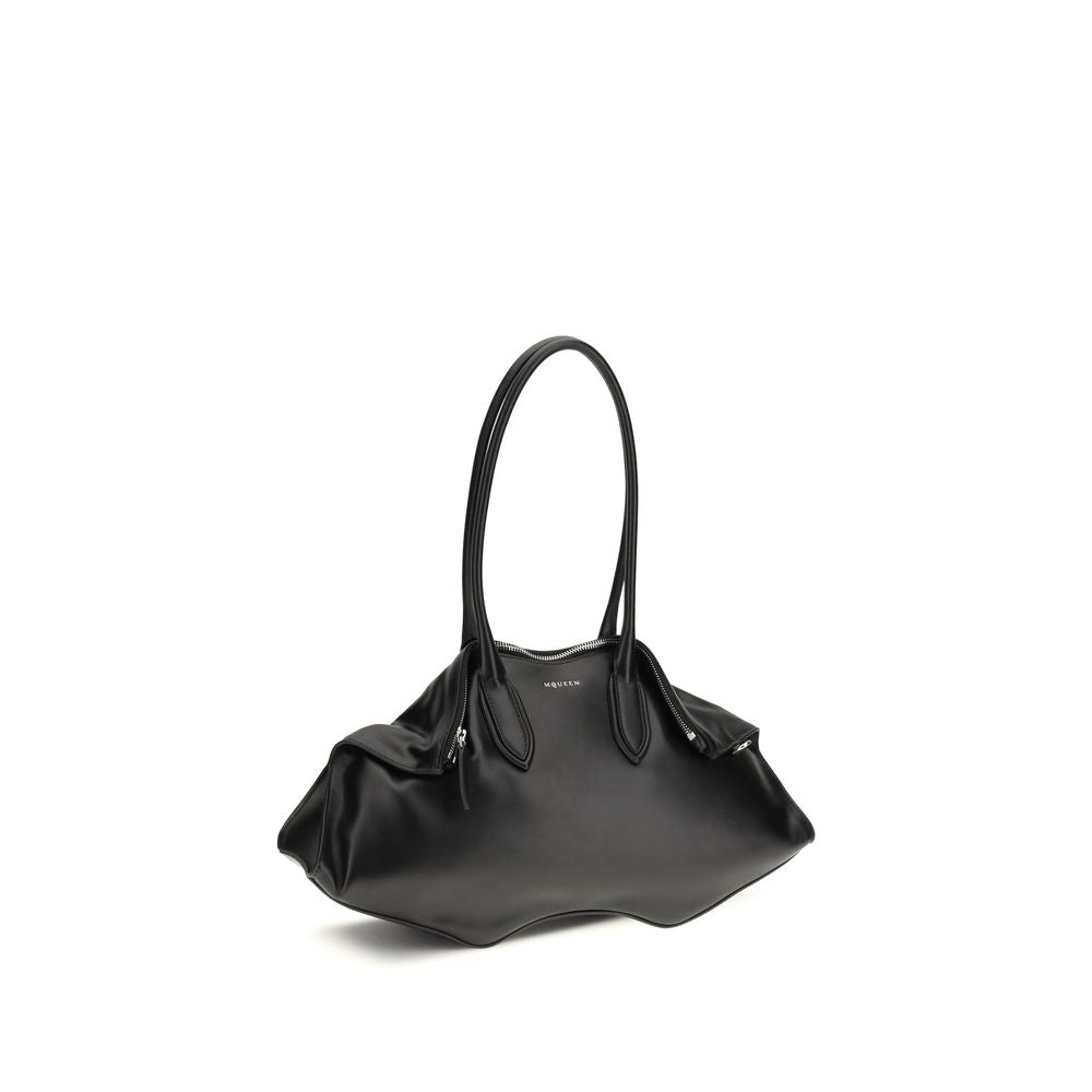 Alexander McQueen Black  Leather Bos Taurus Shoulder Bag