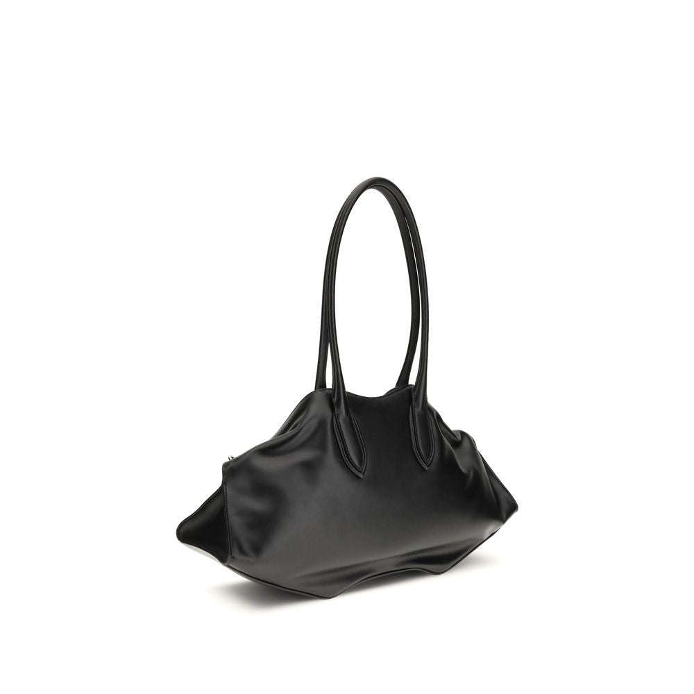 Alexander McQueen Black  Leather Bos Taurus Shoulder Bag