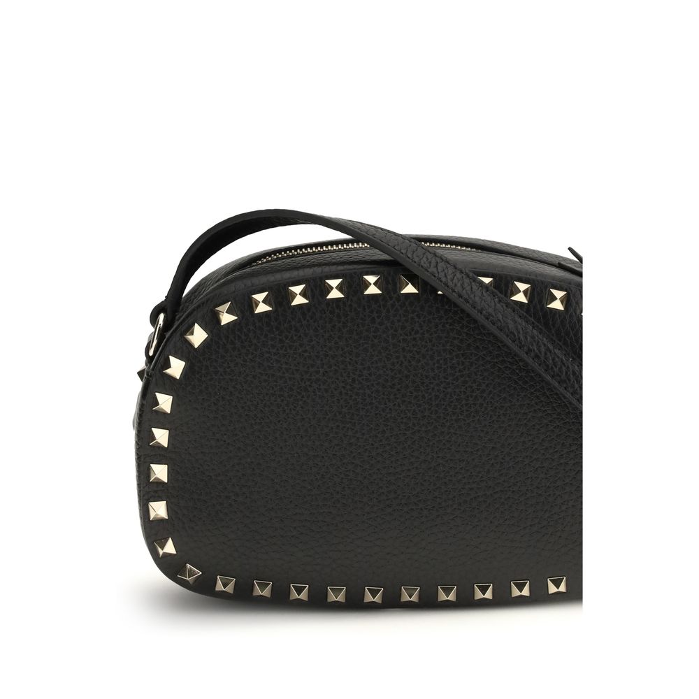 Valentino Garavani Black  Leather Bos Taurus Shoulder Bag