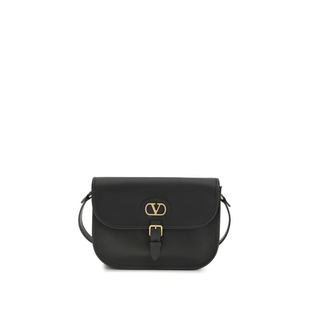 Valentino Garavani Black  Leather Bos Taurus Shoulder Bag